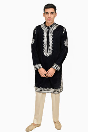 Black Velvet Kurta Set