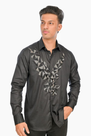 Embroidered Black Shirt