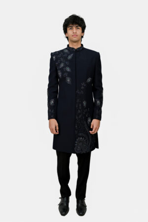 Navy blue indo western