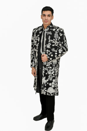 Black & white embroidered