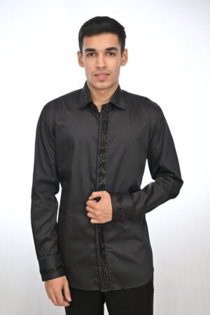 Black Embroidered Shirt