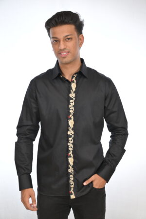 Black Hand Embroidered Shirt