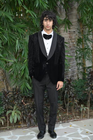 Designer Black Velvet Tuxedo Set