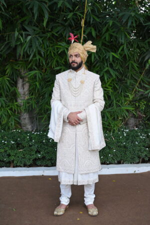 Rose gold sherwani set