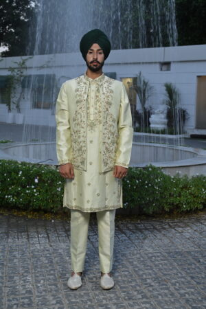 Pista Green Heavy Embroidered