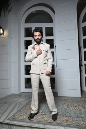 Beige Handpainted Co-ord Set