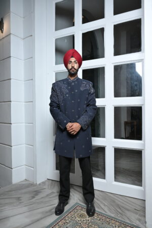 Navy Blue Indo Western