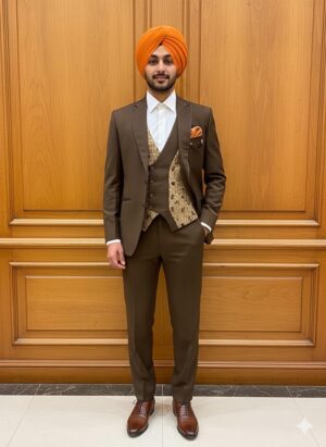 Men’s Dark Brown 3 Piece Suit