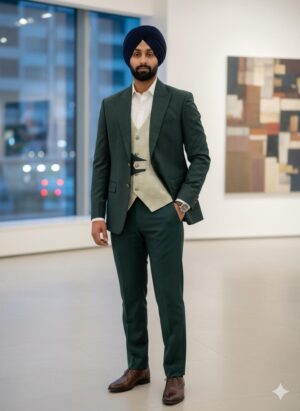 Lunar Green Super fine Double Suit