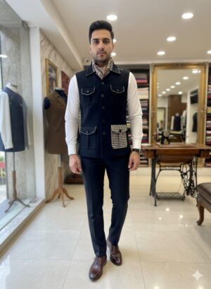 Black Tweed Waistcoat