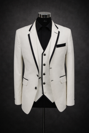 Bright White Single Breasted Premium  Designer blazer