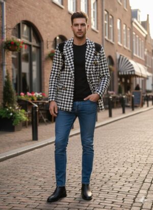 Checkered White & Black Shacket Jacket