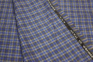 Blue Check Tweed Fabric